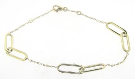 9ct Yellow Gold Double Oblong Station Bracelet