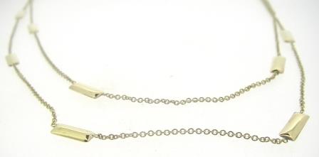 9ct Yellow Gold 2-Row Mini Dog-Tag Necklet