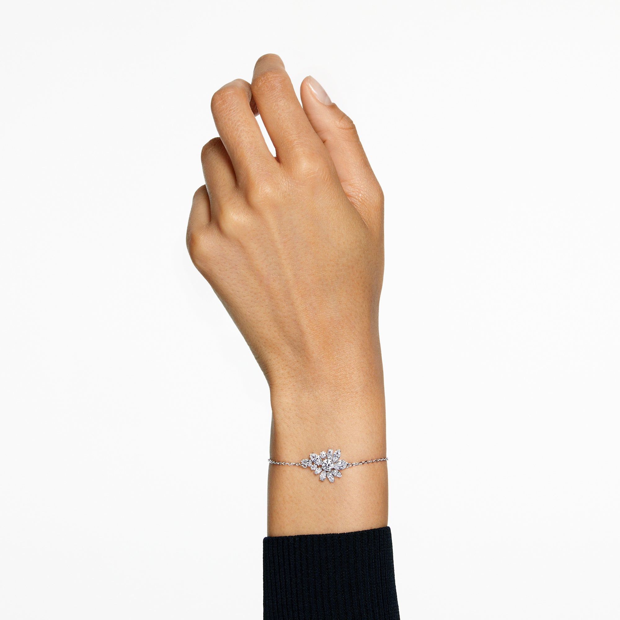 Swarovski Gema Bracelet Flower White Rhodium Plated M
