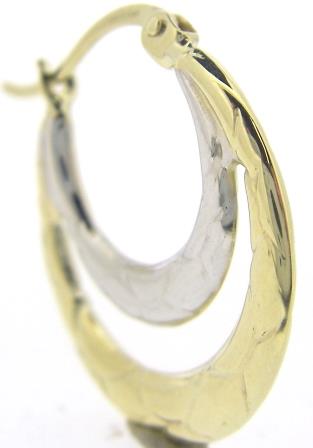 9ct Yellow Gold Flat Tapered Half Hoop Earrings
