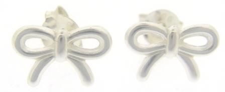 Sterling Silver Bow Stud Earrings