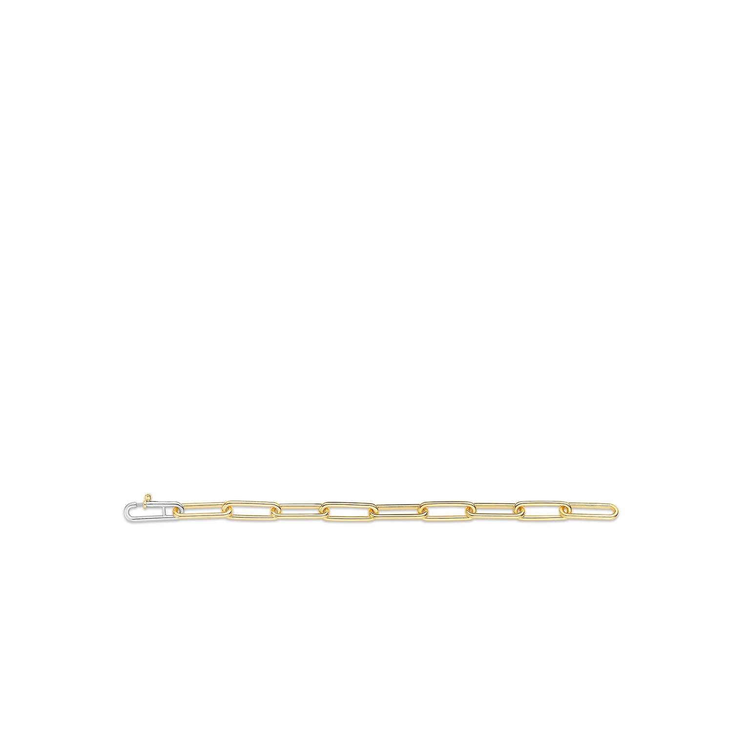 Ti Sento Sterling Silver & Yellow Gold Plated Paperlink Bracelet - M/8'