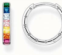 Thomas Sabo Sterling Silver Multicoloured Hoop Earrings with Cubic Zirconia
