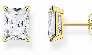 Thomas Sabo Yellow Gold Plated Sterling Silver Stud Earrings with Cubic Zirconia