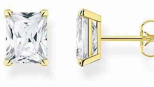 Thomas Sabo Sterling Silver Yellow Gold Plated Stud Earrings with Cubic Zirconia