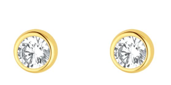Exquisite 9ct Yellow Gold Lily Flower Stud Earrings