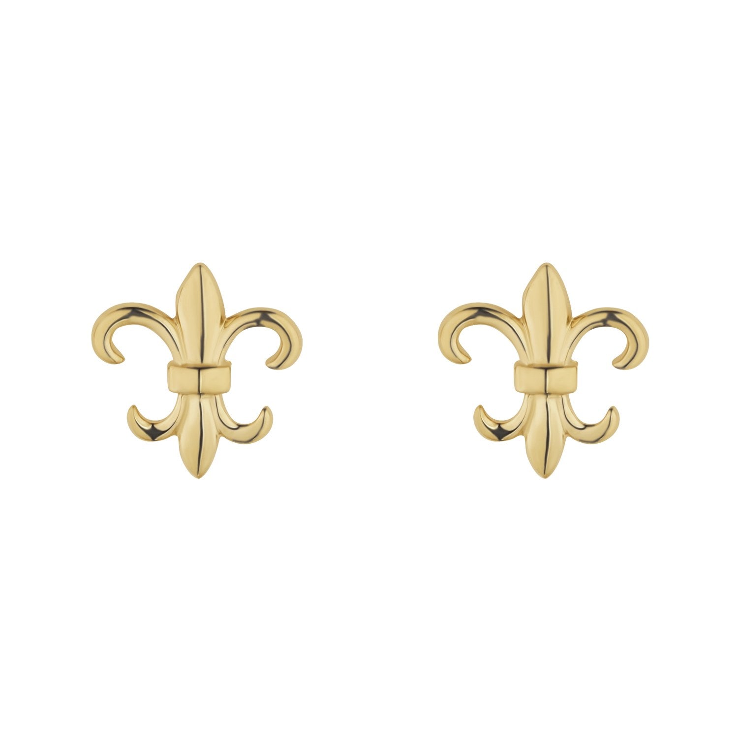 9ct Yellow Gold Lily Flower Stud Earrings