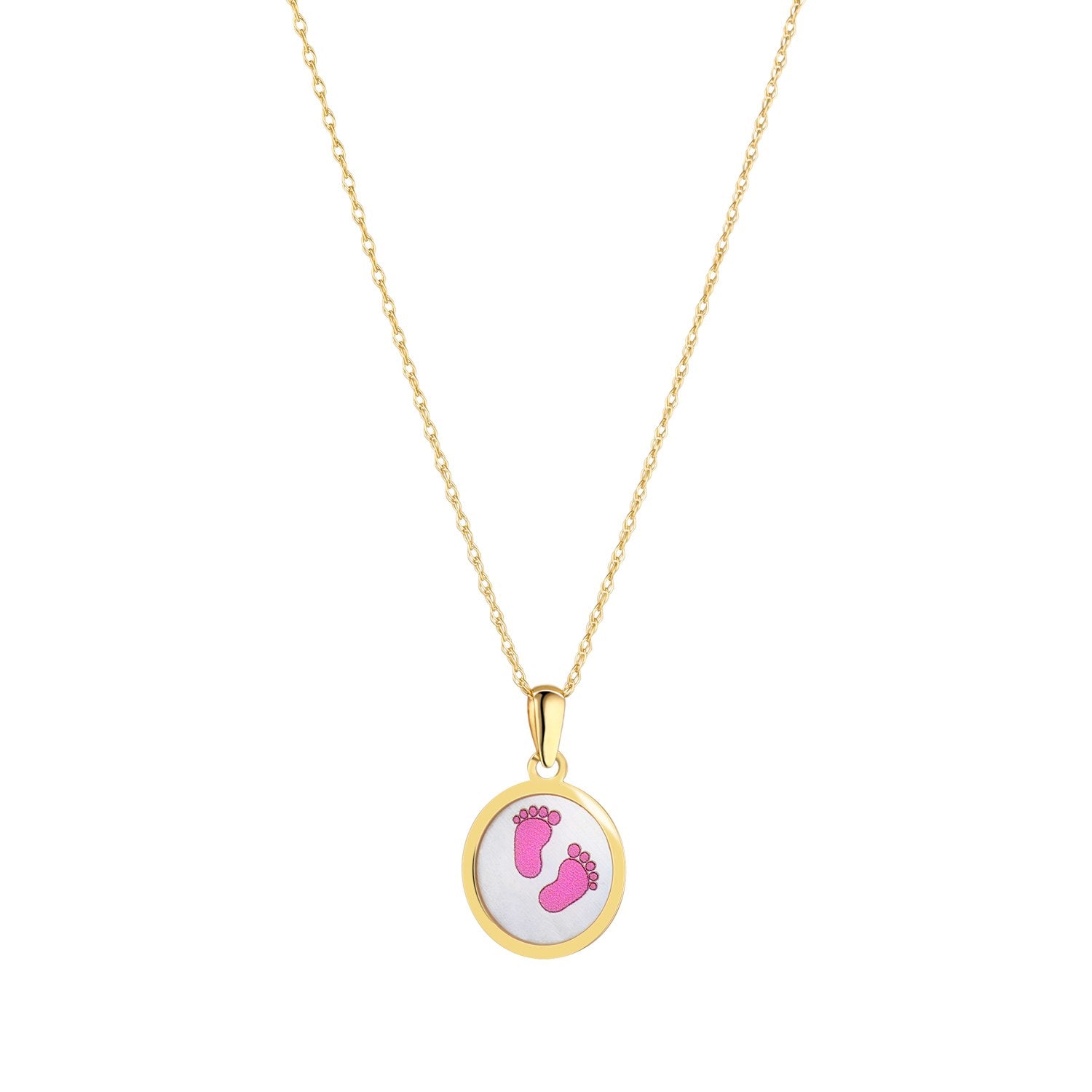 9ct Yellow Gold Baby Feet MOP Pendant