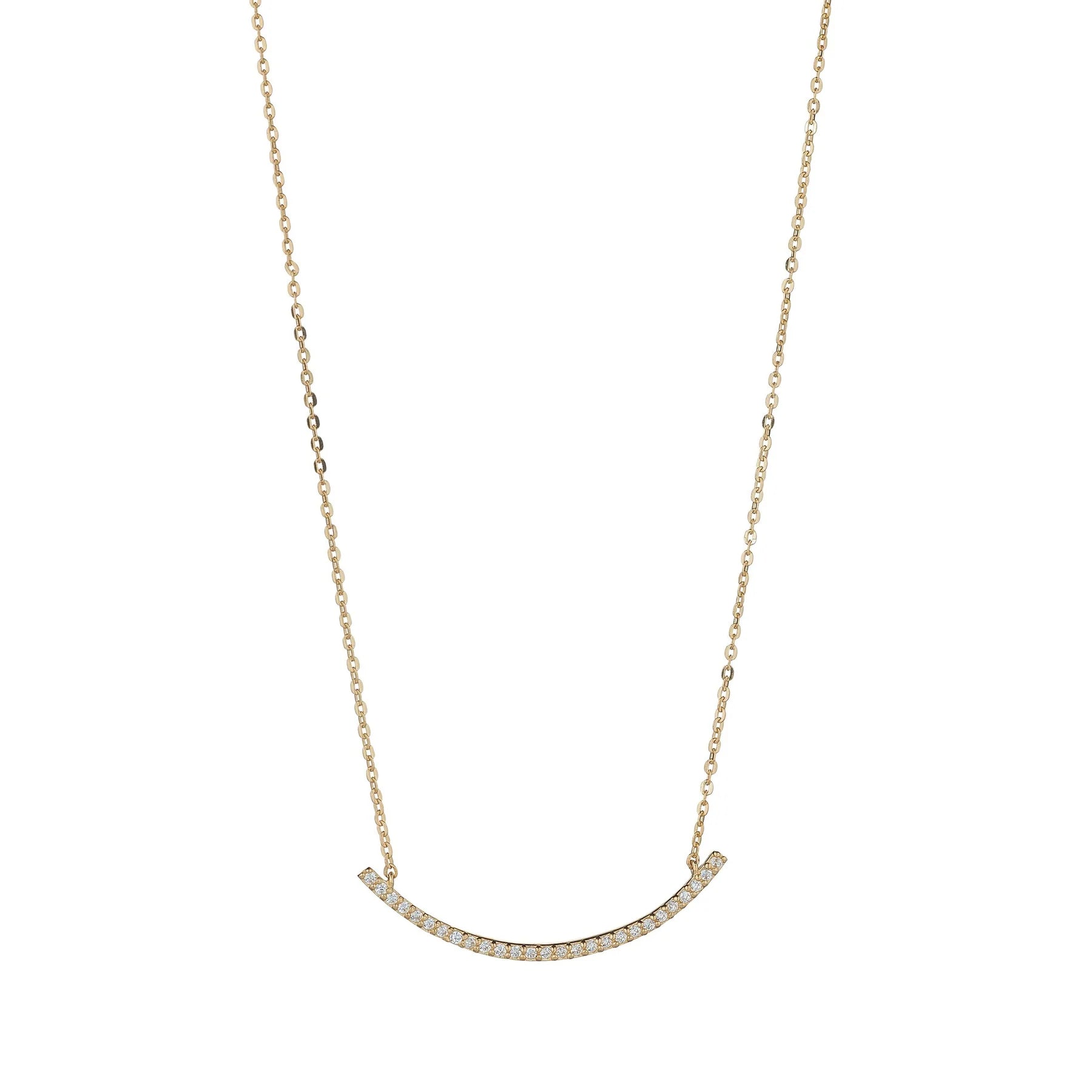 9ct Yellow Gold CZ Bar Necklet