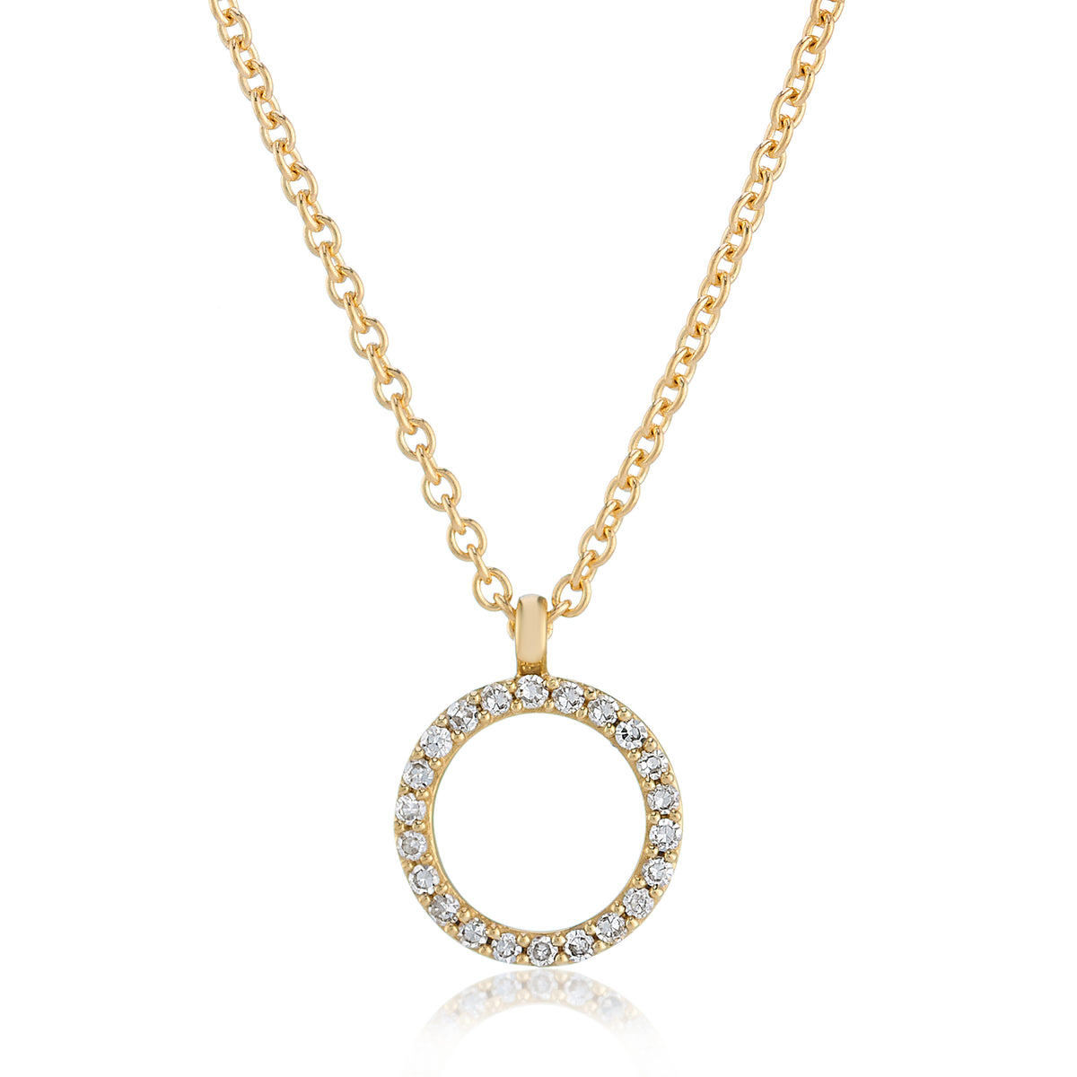 9ct Yellow Gold Diamond Circle Pendant