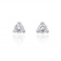 9ct White Gold Trilliant Cut Cubic Zirconia Stud Earrings