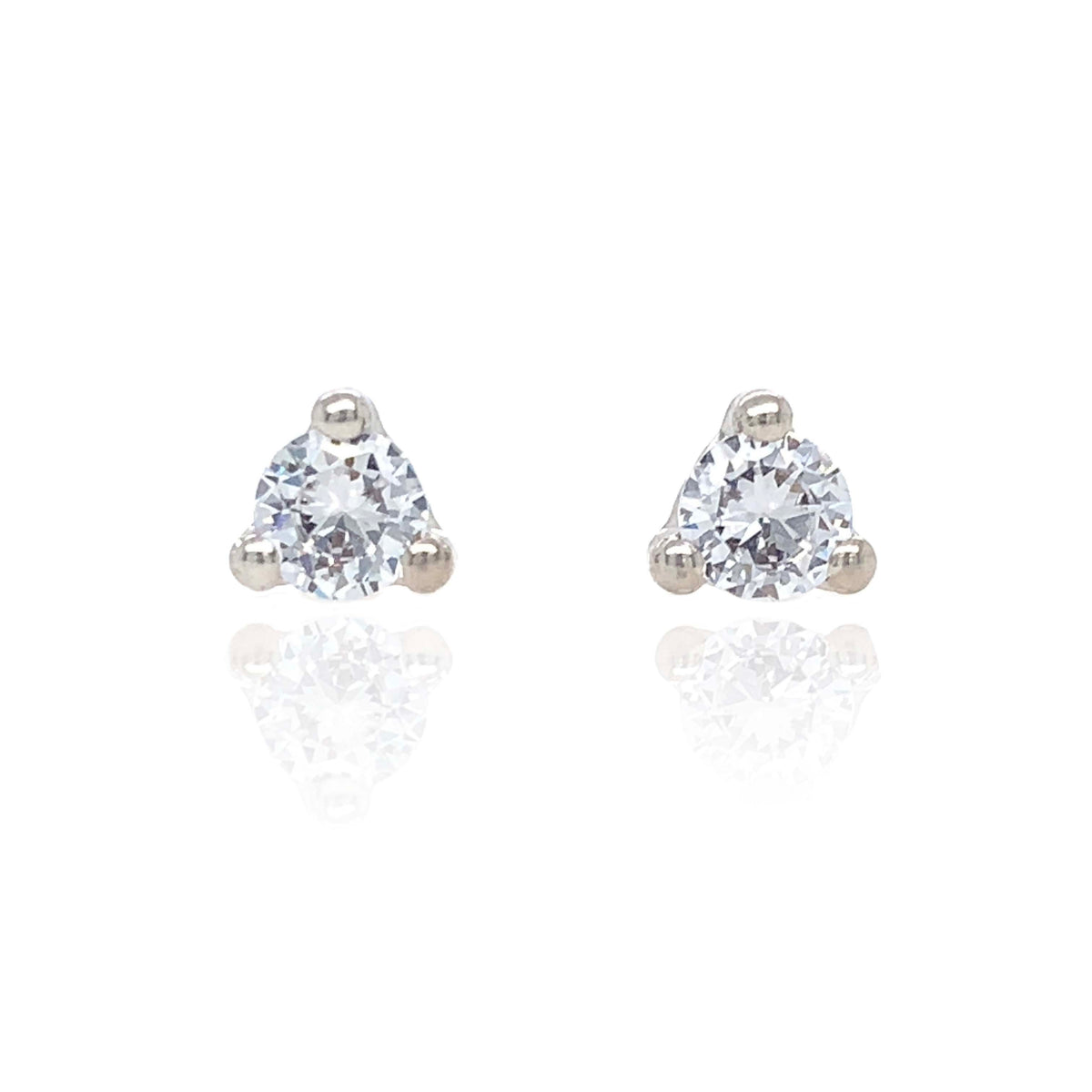 9ct White Gold Trilliant Cut Cubic Zirconia Stud Earrings