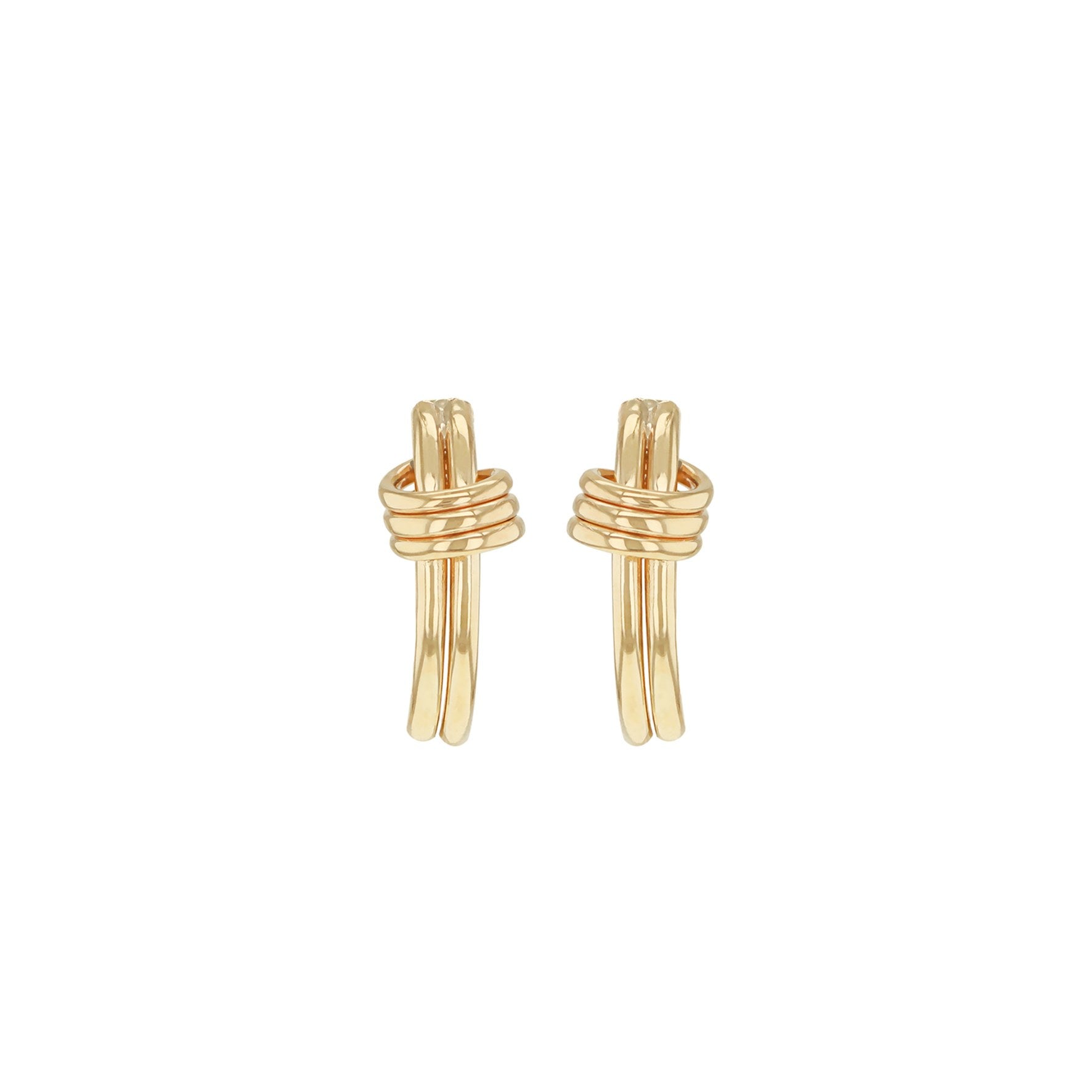 9ct Yellow Gold Double Knot Hoop Earrings 15mm