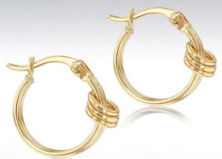 9ct Yellow Gold Double Tube Half Hoop Earrings