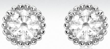 9ct White Gold Cubic Zirconia Stud Earrings