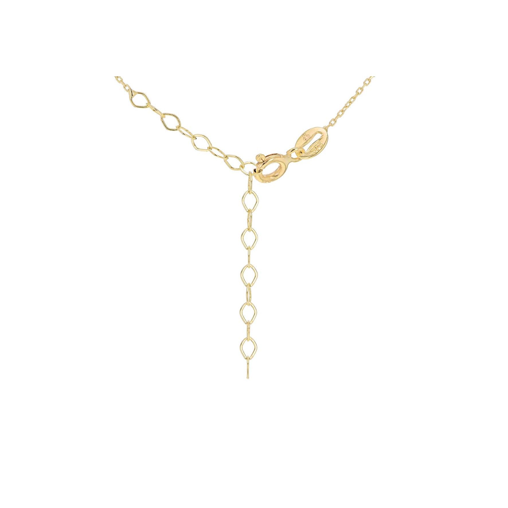 9ct Yellow Gold Love Heart Adjustable Necklace