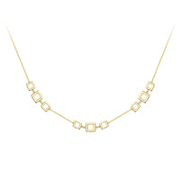 9ct Yellow Gold Open Rectangular Necklace