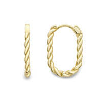 9ct Yellow Gold Faceted Hoop Earrings