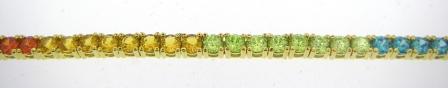 CARAT* London Yellow Gold Plated Sterling Silver Rainbow Tennis Bracelet