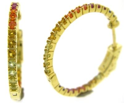 CARAT* London Sterling Silver Yellow Gold Plated Rainbow Small Hoop Earrings