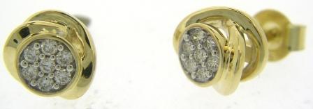 9ct Yellow Gold Diamond Knot Stud Earrings