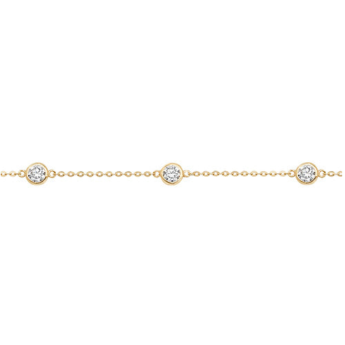 9ct Yellow Gold Rubover Cubic Zirconia Bracelet