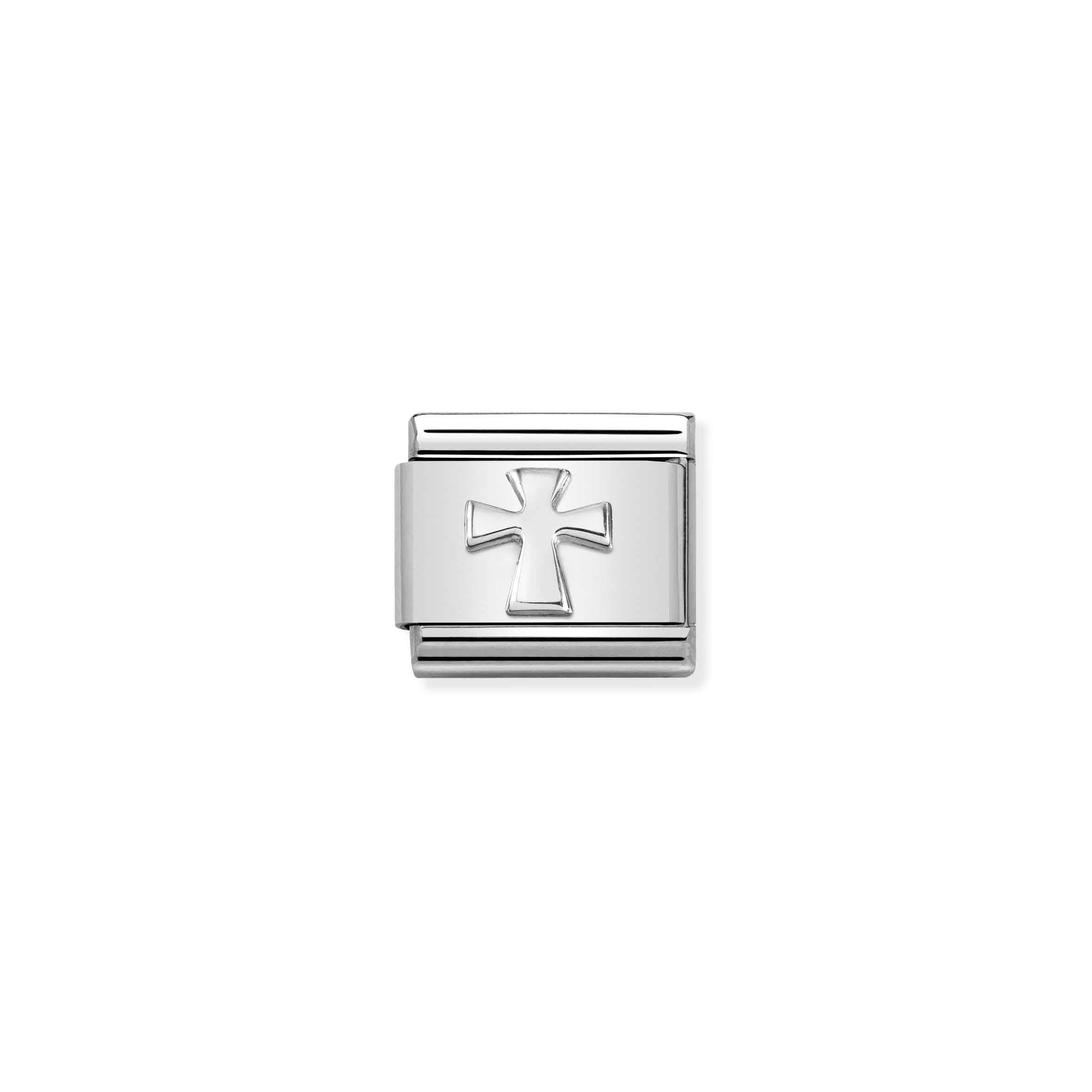 Nomination Composable Classic Cross Charm - Stainless Steel & Sterling Silver