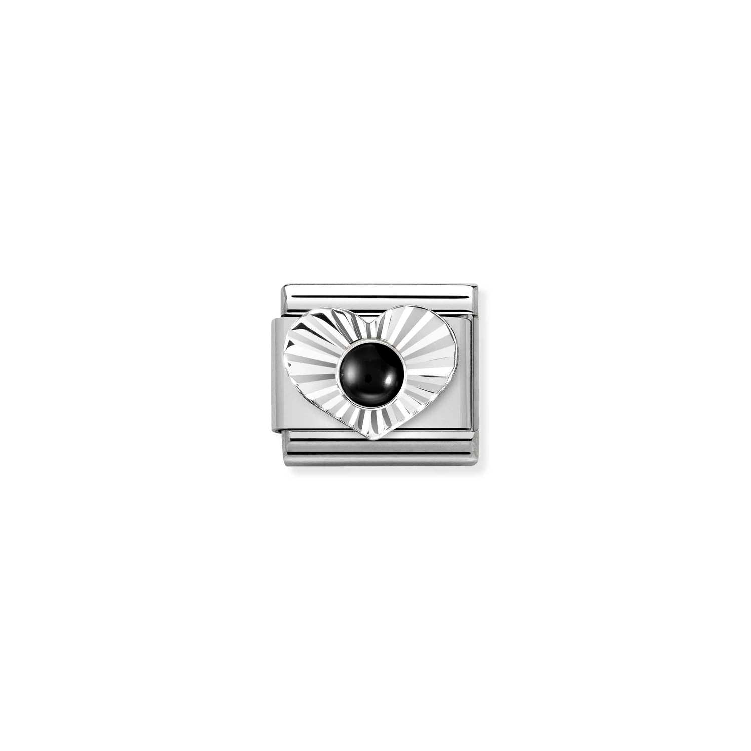 Nomination Composable Classic Black Agate Heart Link