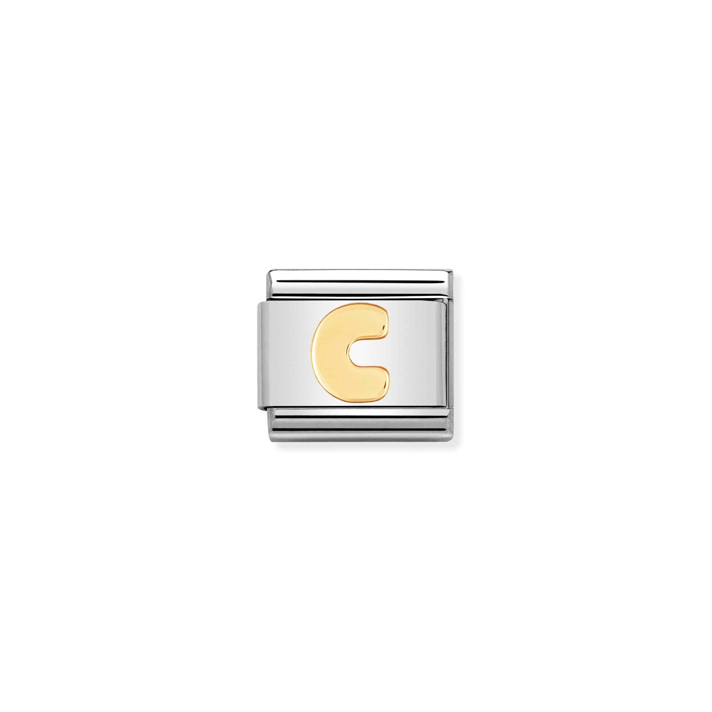 Nomination Composable Classic 'C' Letter Charm in Stainless Steel & Yellow Gold
