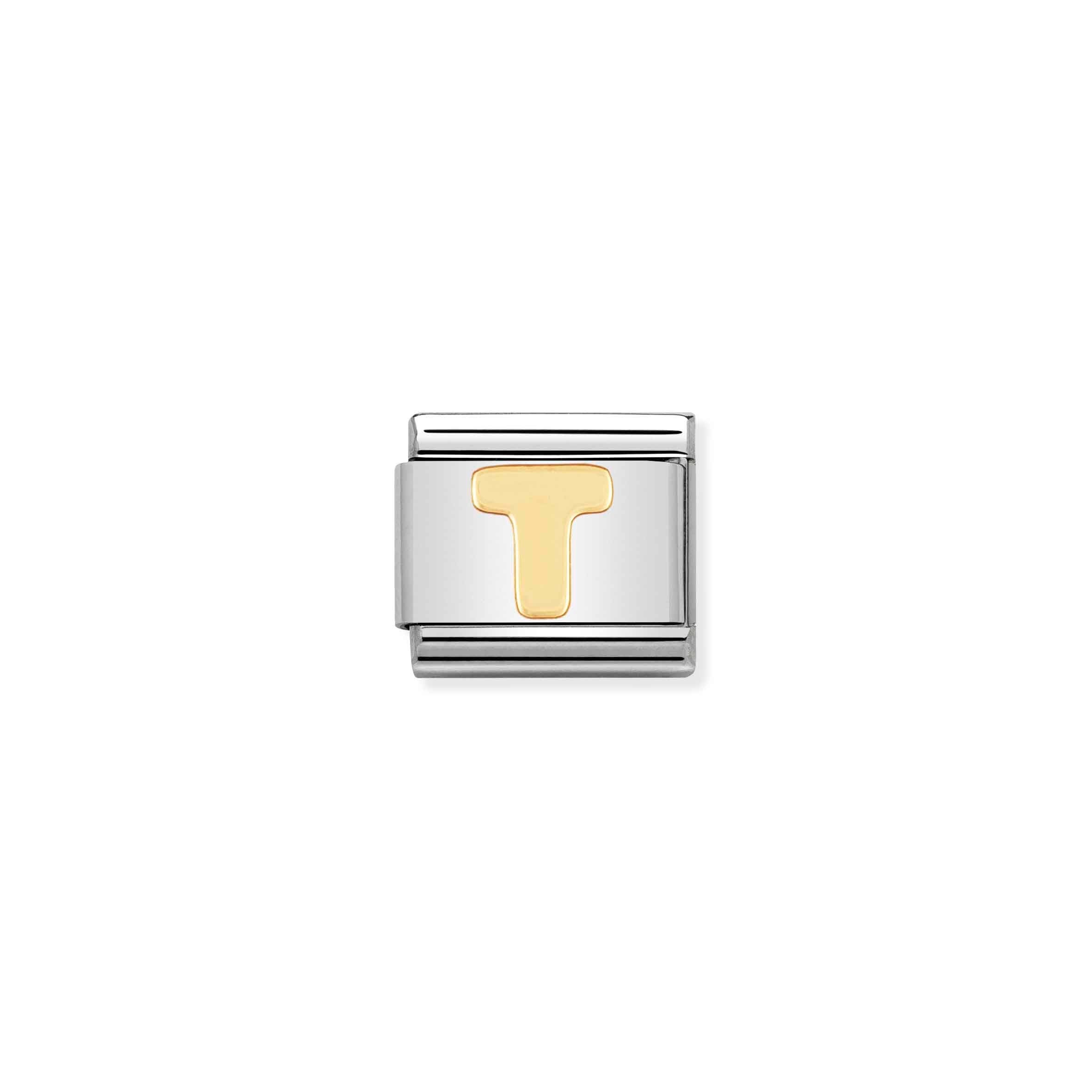 Nomination Composable Classic Yellow Gold Letter 'T' Link