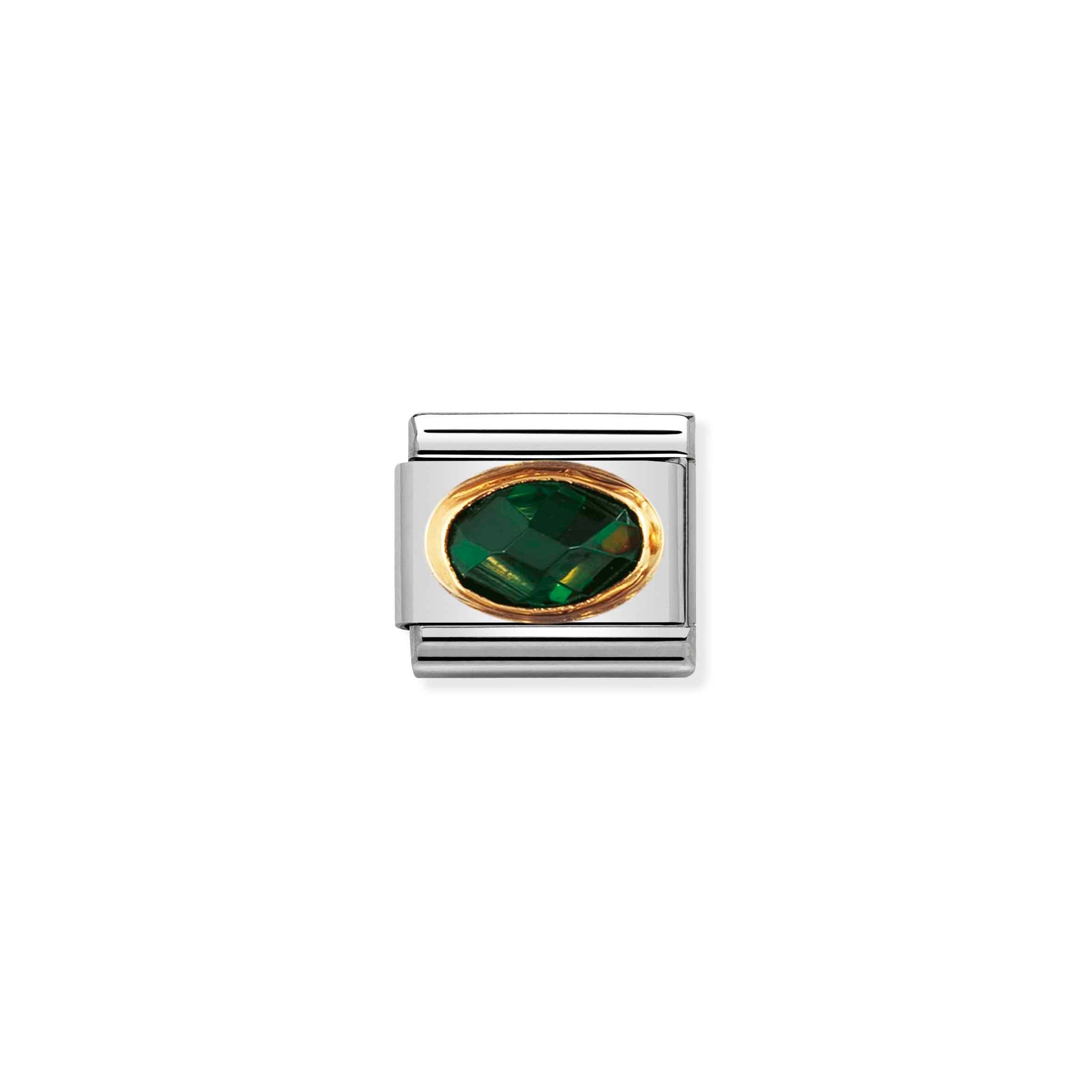 Nomination Composable Classic Emerald Green Faceted Cubic Zirconia Link