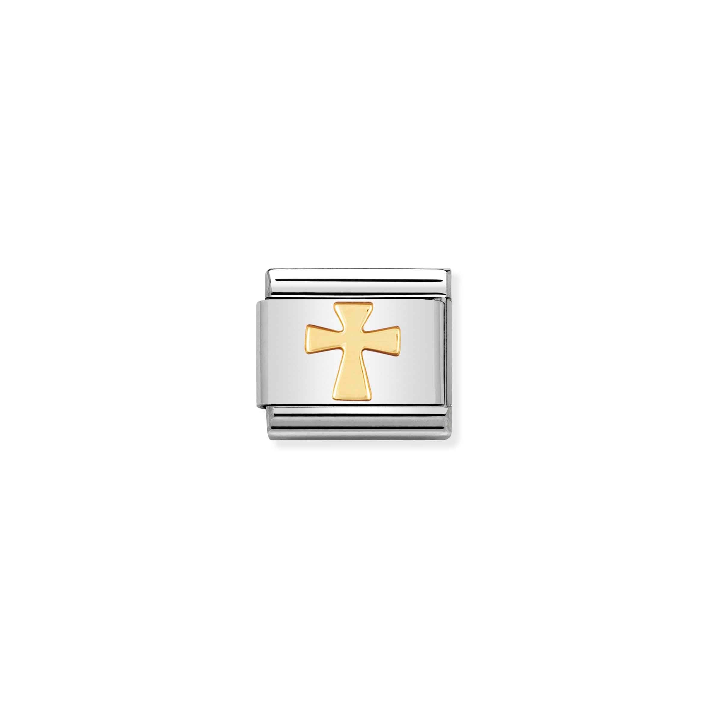 Nomination Composable Classic Yellow Gold & Stainless Steel Cross Charm