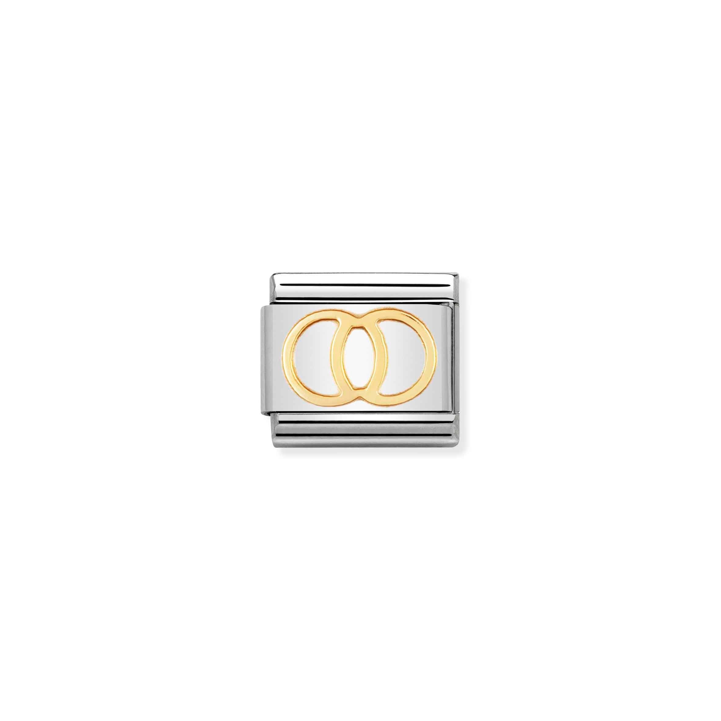 Nomination Composable Classic 'Daily Life' Stainless Steel & Yellow Gold Wedding Ring