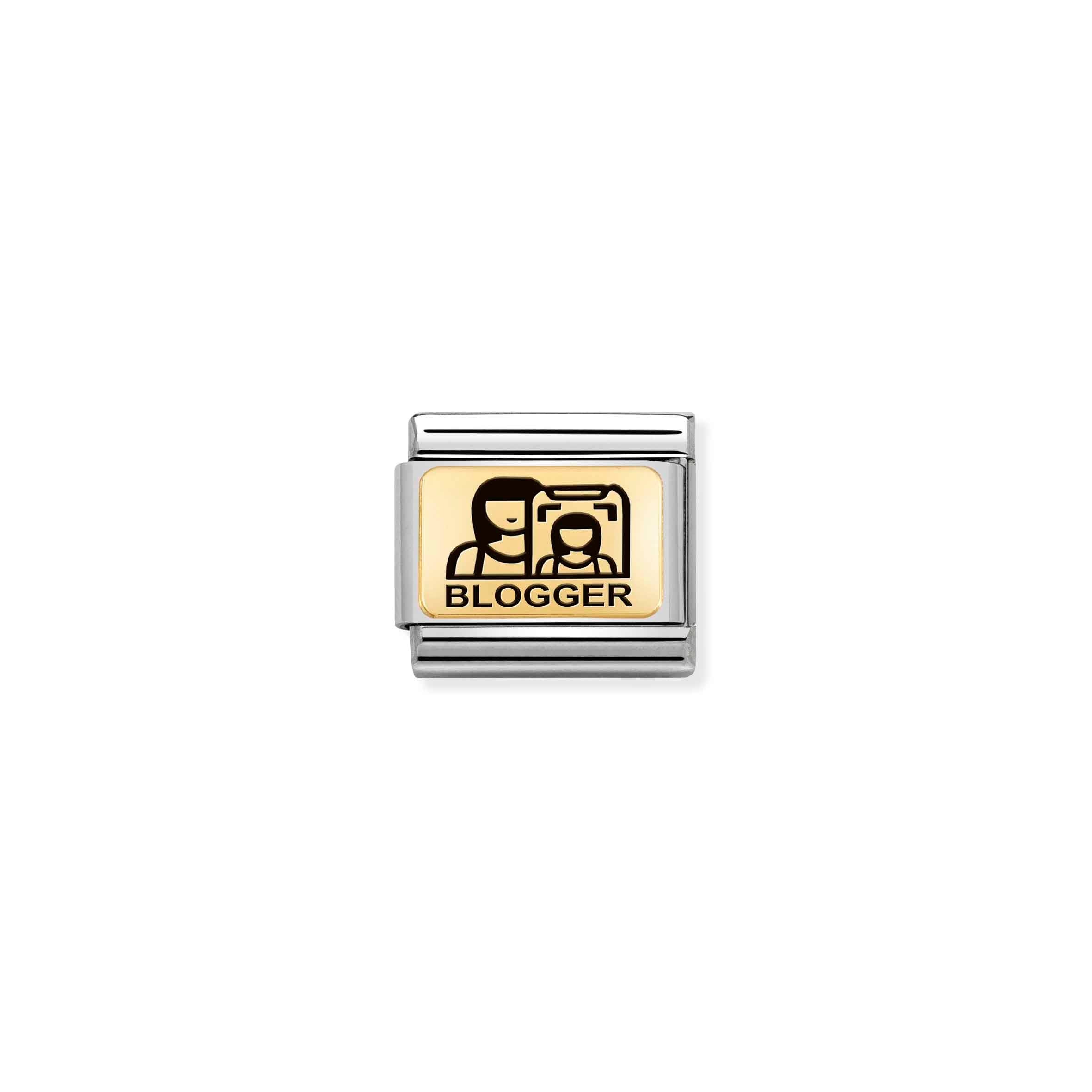 Nomination Composable Classic Blogger Charm in Stainless Steel and Yellow Gold