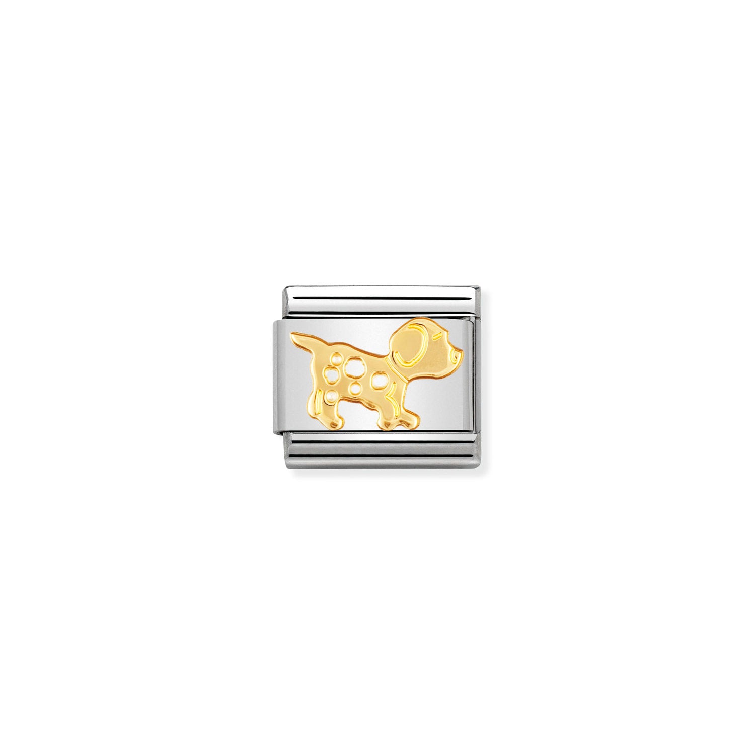 Nomination Composable Classic Dog Charm in Stainless Steel and Yellow Gold