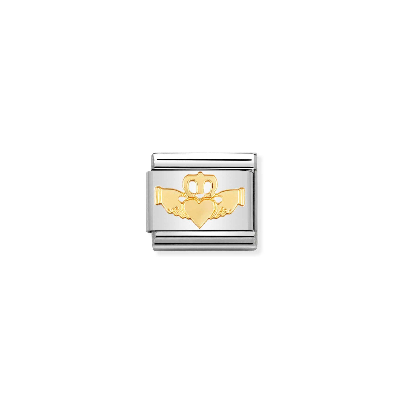 Nomination Composable Classic Claddagh Celtic Charm - Stainless Steel & Yellow Gold
