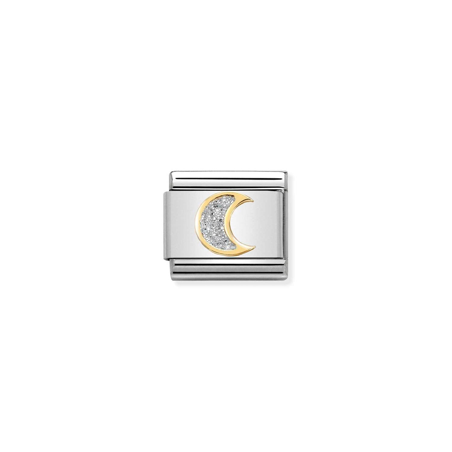 Nomination Composable Classic Silver Half Moon Glitter Charm
