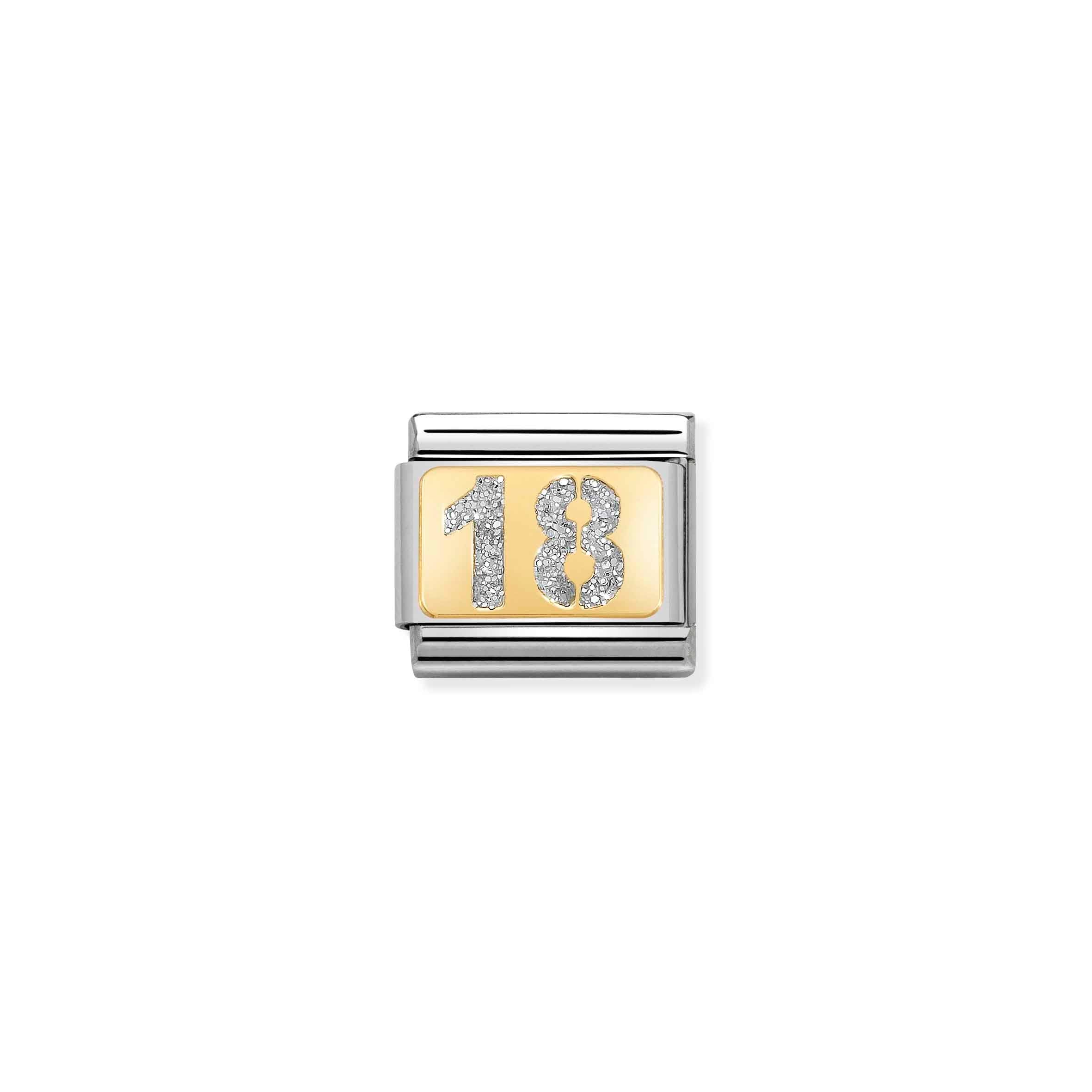 Nomination Composable Classic Glitter Plate Link - Number 18