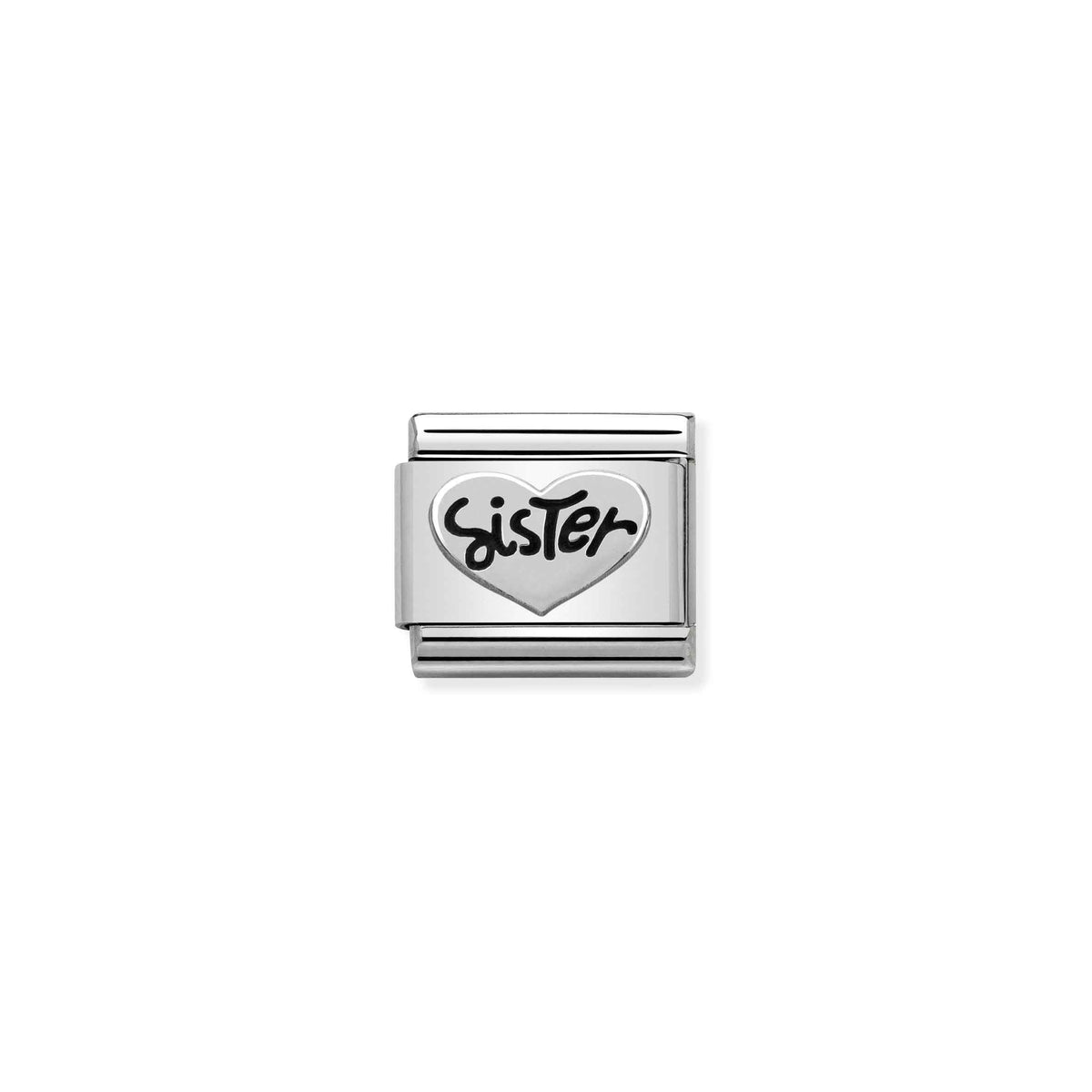 Nomination Composable Classic Oxidised Sister Heart Charm