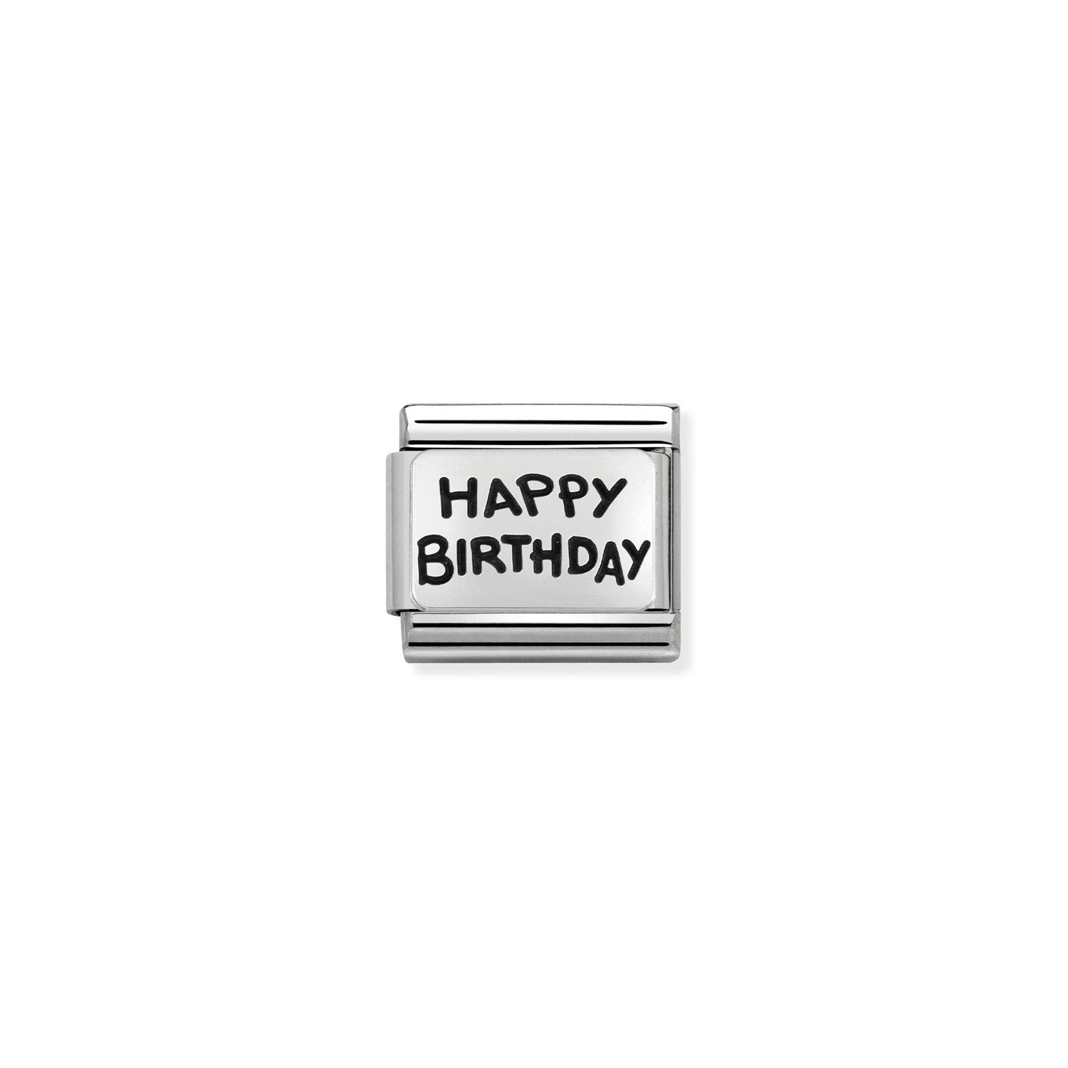 Nomination Composable Classic Happy Birthday Oxidised Charm Link