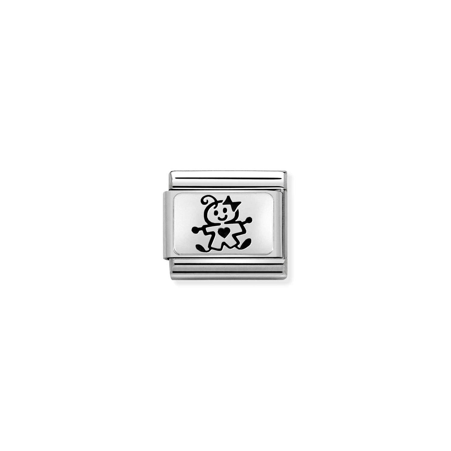 Nomination Composable Classic Baby Girl Link in Stainless Steel and Sterling Silver