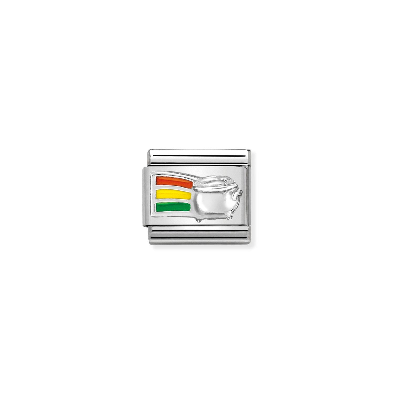 Nomination Composable Classic 'Symbols' Pot of Gold & Rainbow Link