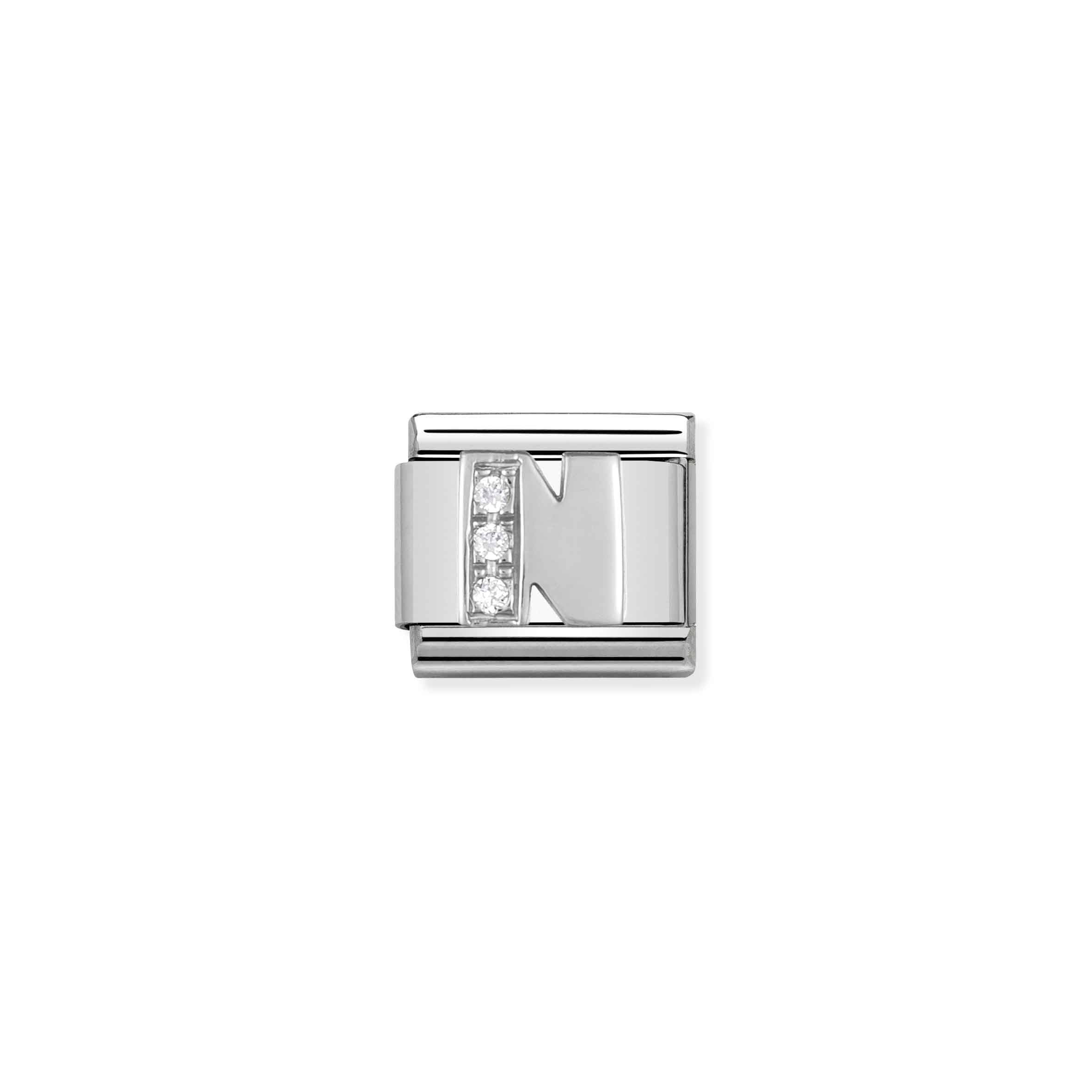 Nomination Composable Classic 'N' Letter Charm with Cubic Zirconia