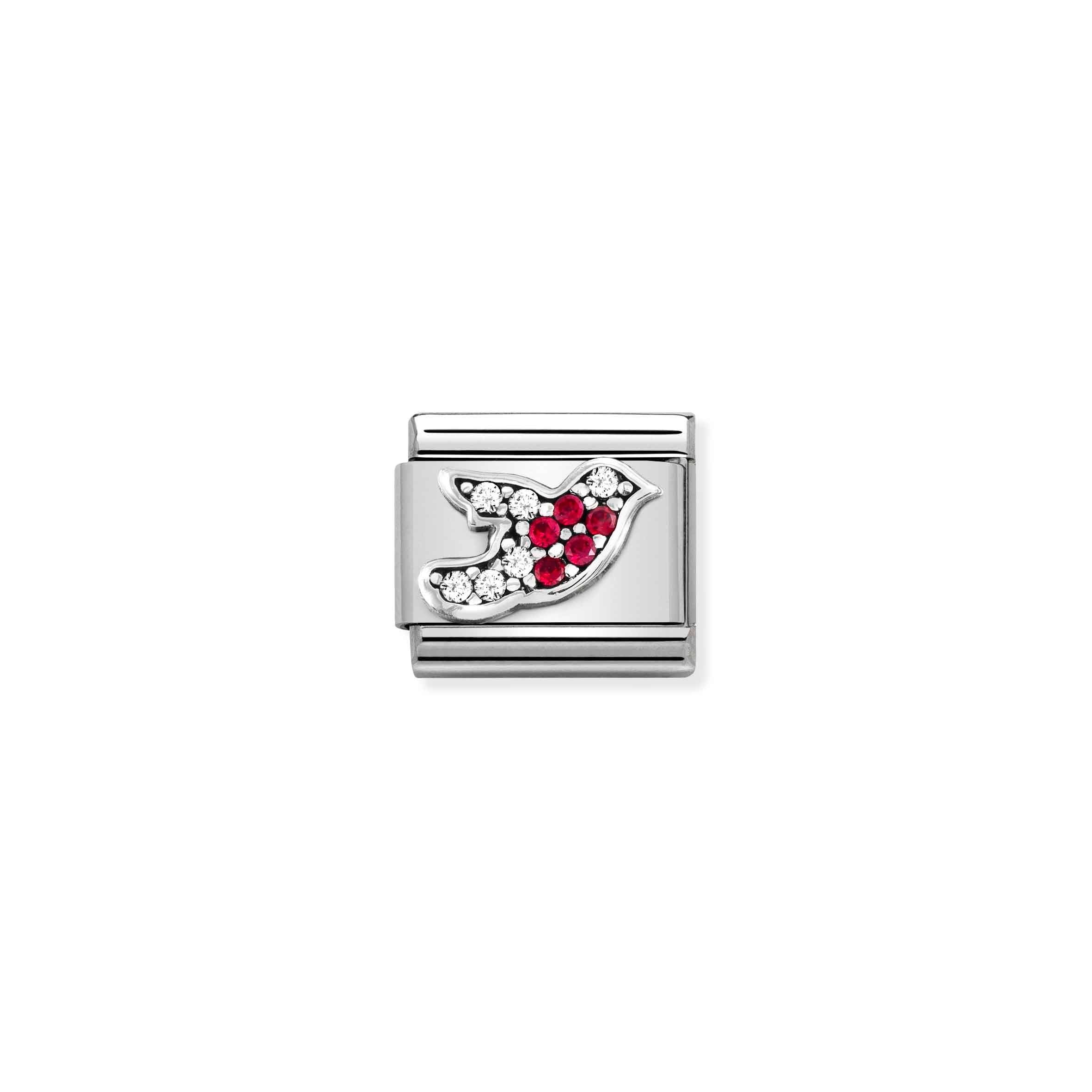 Nomination Composable Classic 'Symbols' Robin Charm with Cubic Zirconia