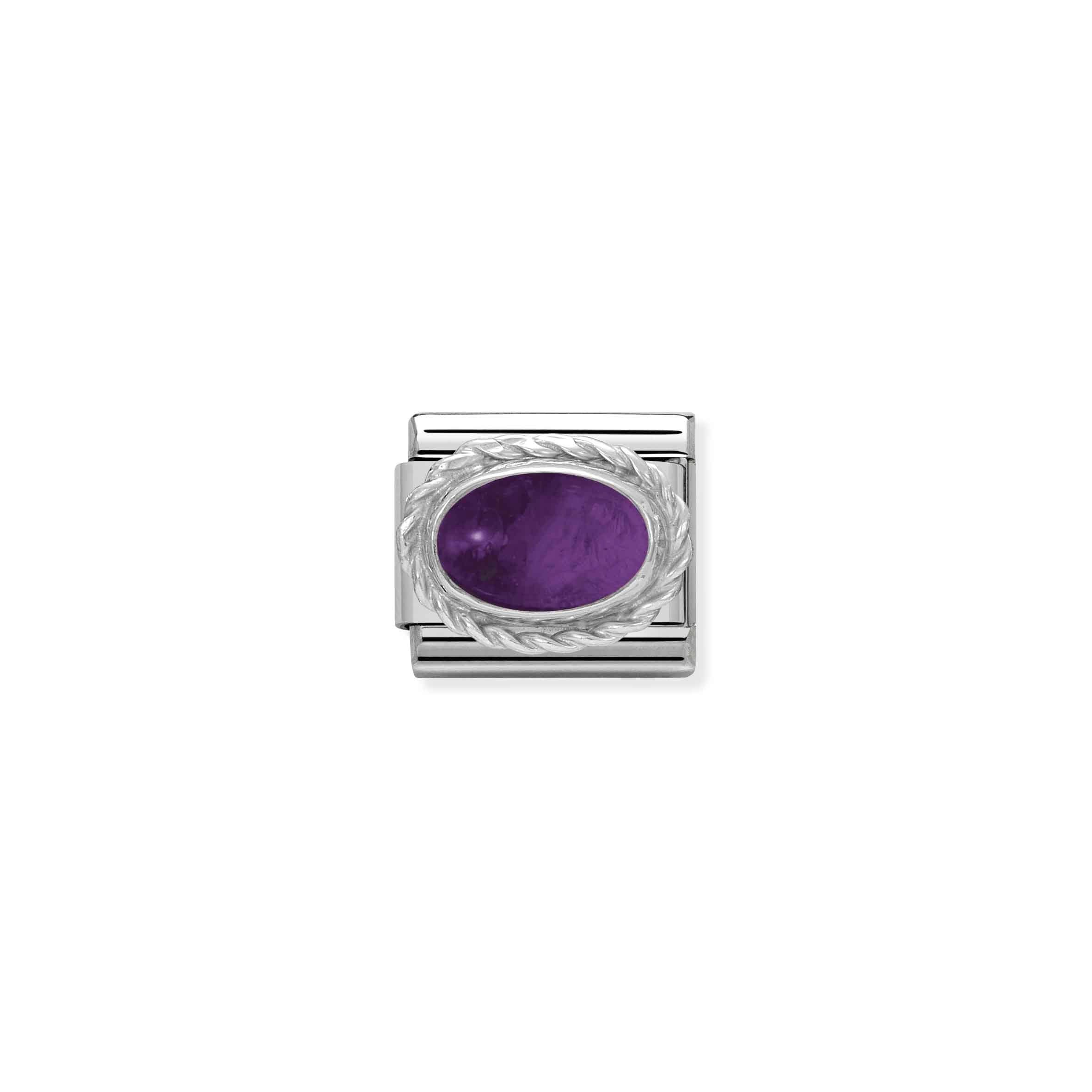 Nomination Composable Classic Oval Amethyst Rope Edge Link