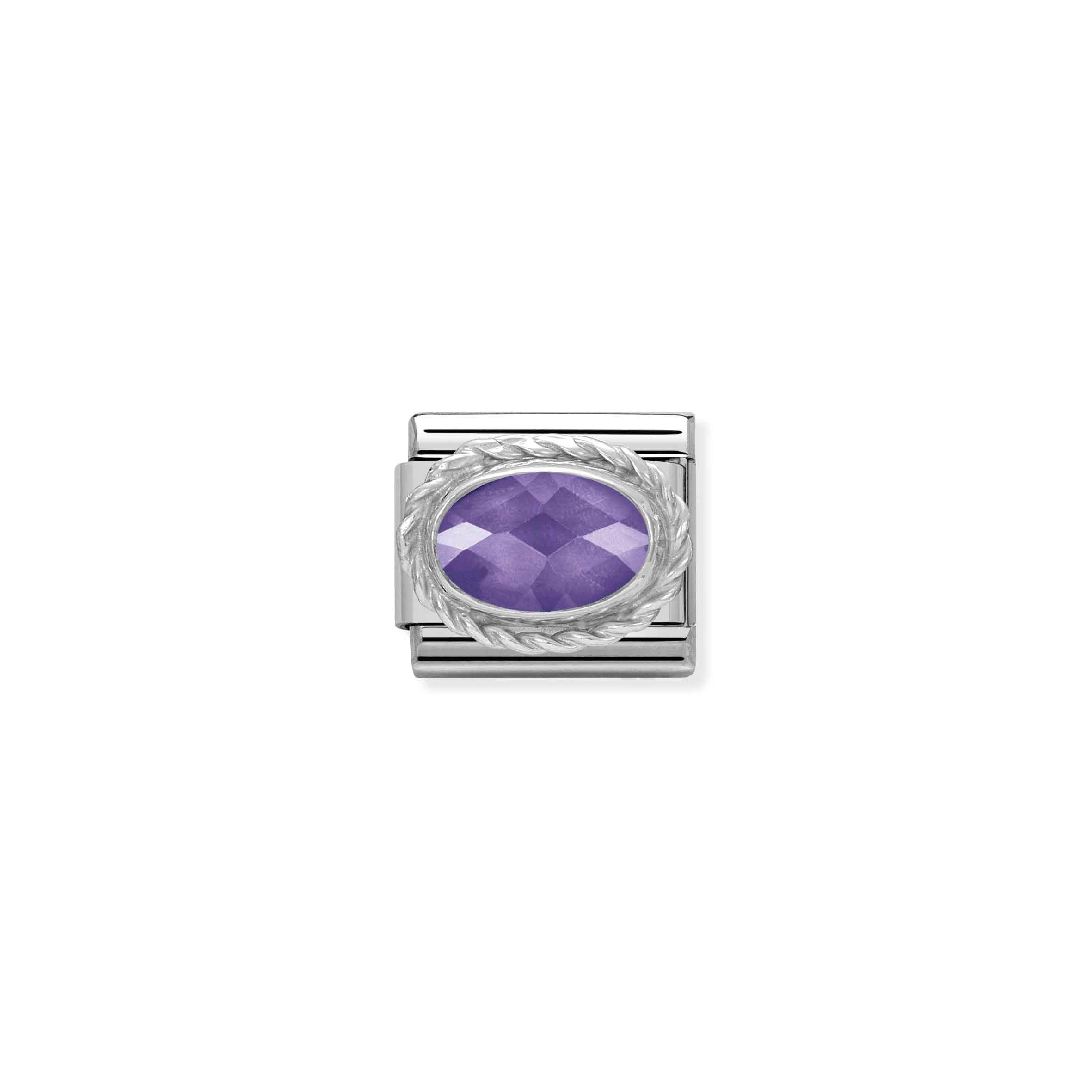 Nomination Composable Classic Purple Oval Faceted CZ Link
