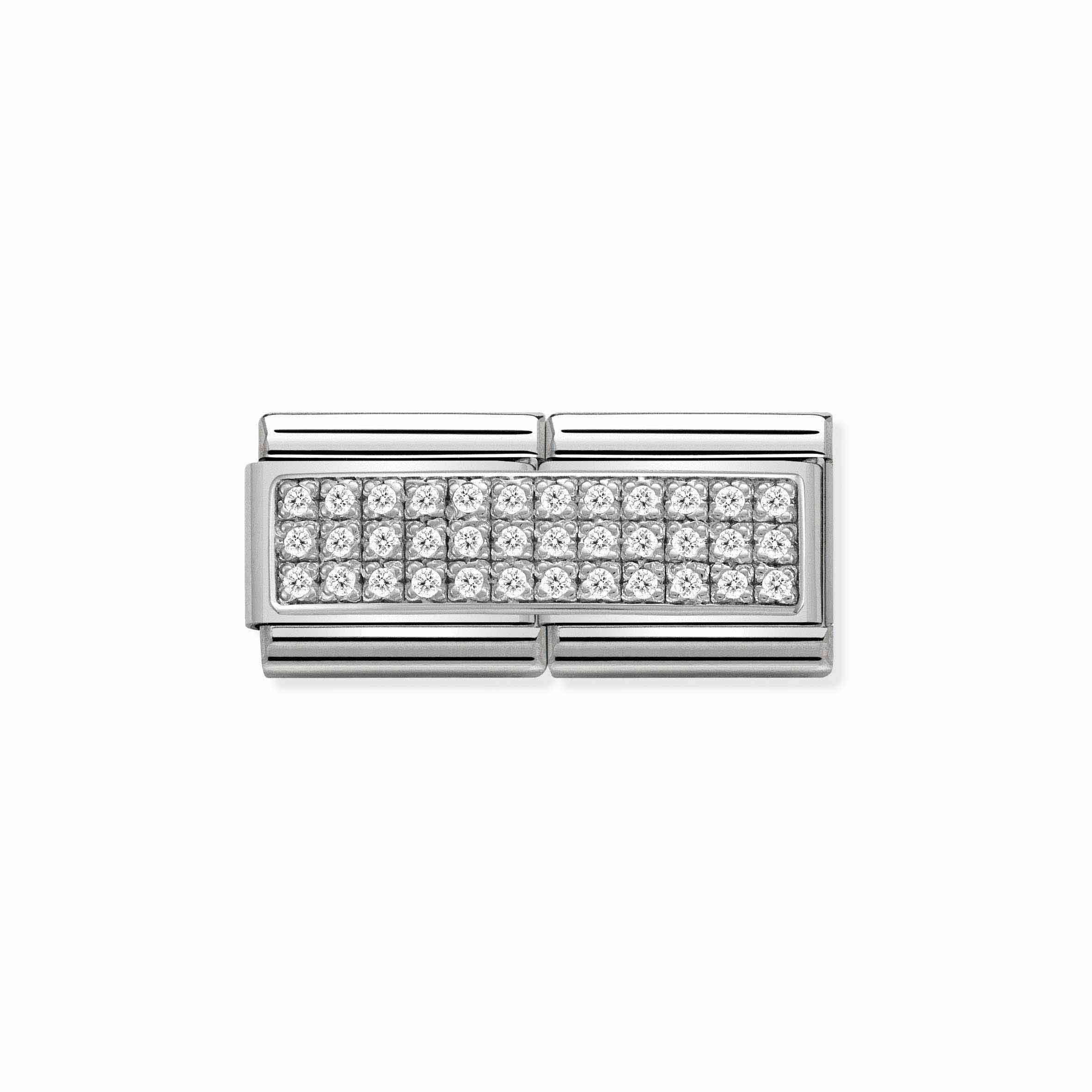 Nomination Composable Classic White Double PavÃ© Link