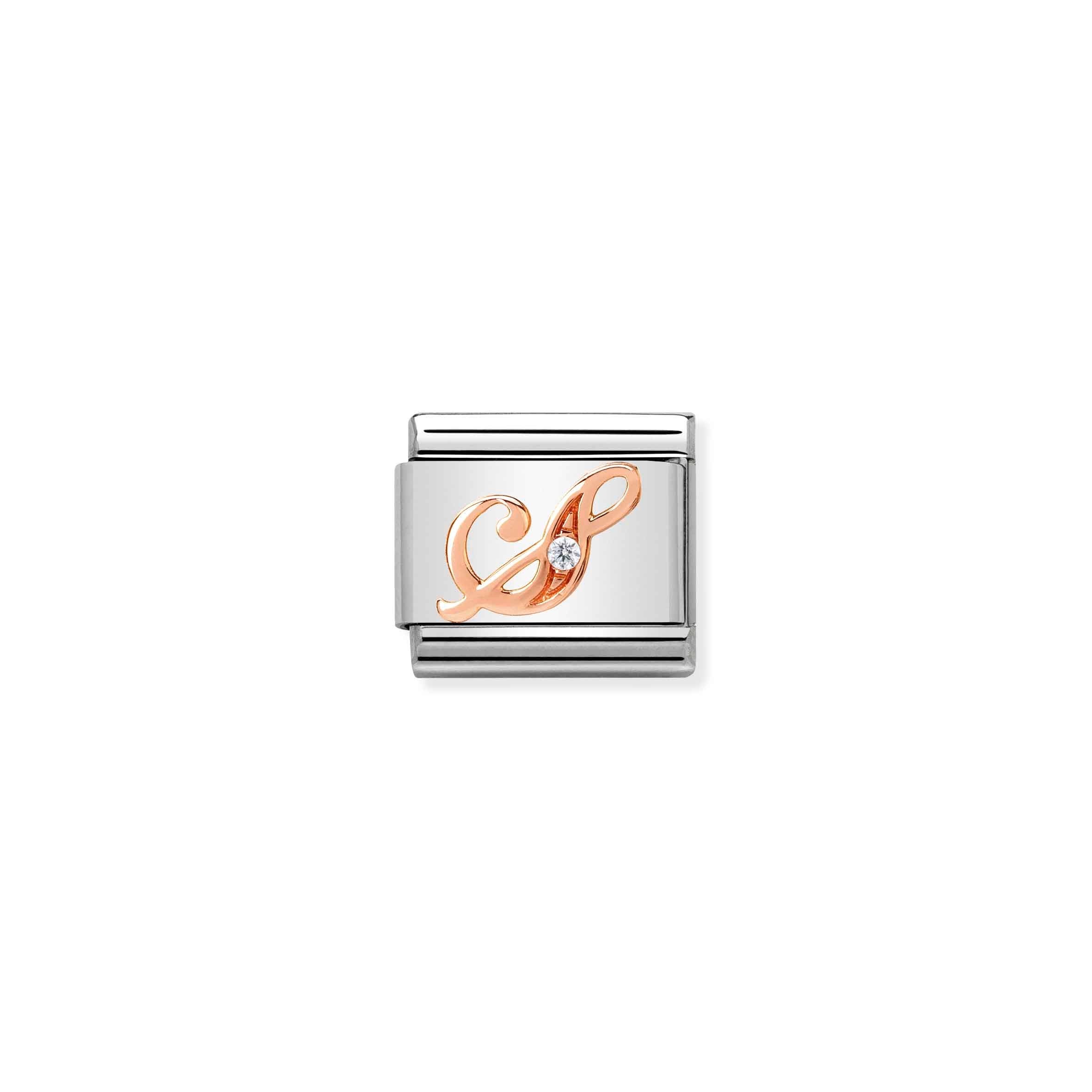 Nomination Composable Classic Rose Gold & Stainless Steel 'S' Letter Charm