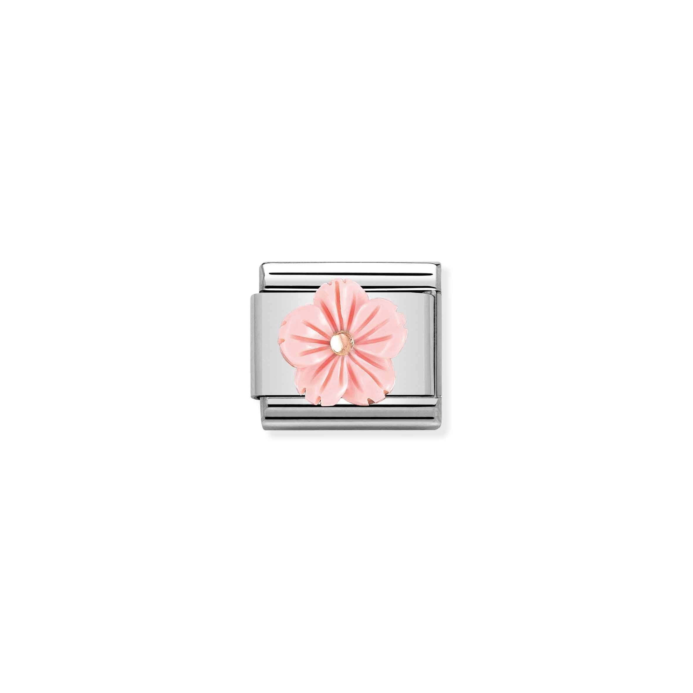 Nomination Composable Classic Rose Coral Flower Link