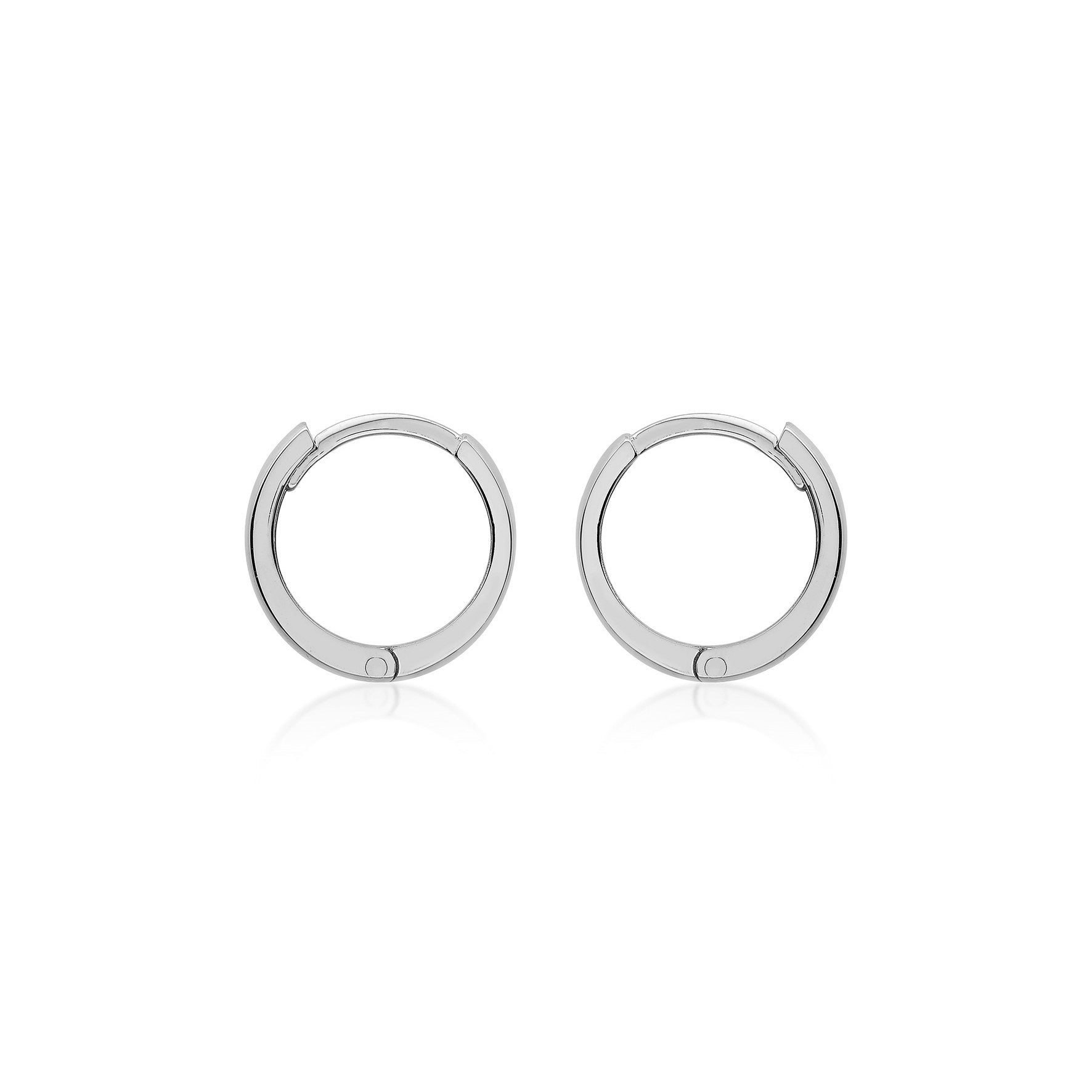 9ct White Gold 11mm Huggie Hoop Creole Earrings
